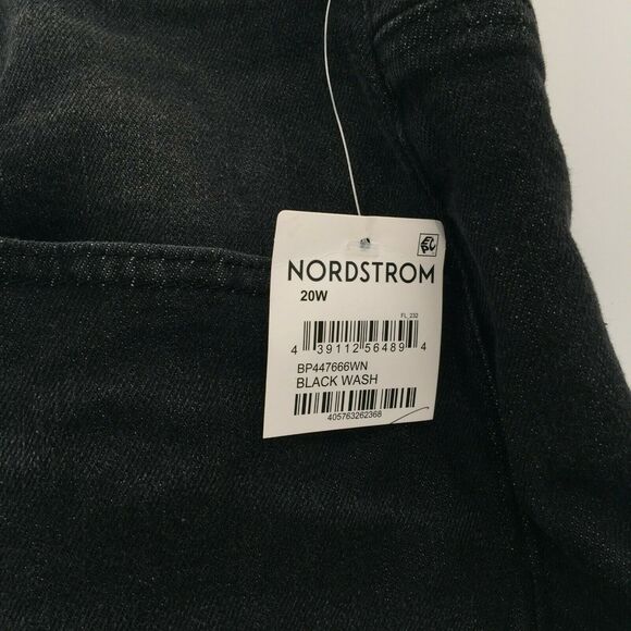 Nordstrom BP. Skinny Jeans High Rise Dark Wash Five Pockets Solid Black 20W - Picture 5 of 6